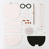 Maxbell 2xDIY Leather Crossbody Bag Kit Easy for Kids Leather Sewing Kits White