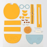 Maxbell 2xDIY Leather Crossbody Bag Kit Easy for Kids Leather Sewing Kits Yellow