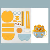 Maxbell 3xDIY Leather Crossbody Bag Kit Easy for Kids Leather Sewing Kits Yellow