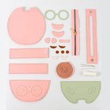 Maxbell 2xDIY Leather Crossbody Bag Kit Easy for Kids Leather Sewing Kits Pink