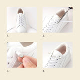 Maxbell Maxbell No Tie Elastic Lock Lace System Lock Shoe Laces Shoelaces Kids Older White