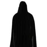 Maxbell 2xVelvet Hooded Cloak Long Robe Witch Capes Halloween Costume 170cm Black