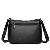 Maxbell 4xLadies Cross Body Bag PU Leather Messenger Bag Shoulder Handbag Long Strap Black