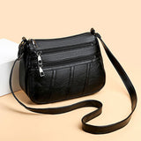 Maxbell 4xLadies Cross Body Bag PU Leather Messenger Bag Shoulder Handbag Long Strap Black