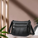 Maxbell 5xLadies Cross Body Bag PU Leather Messenger Bag Shoulder Handbag Long Strap Black