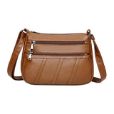 Maxbell 3xLadies Cross Body Bag PU Leather Messenger Bag Shoulder Handbag Long Strap Brown