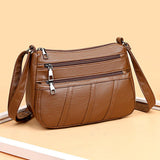 Maxbell 3xLadies Cross Body Bag PU Leather Messenger Bag Shoulder Handbag Long Strap Brown