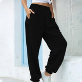 Maxbell Maxbell Women Loose Fit Trousers Sweatpants Joggers Bottoms  Thick black S