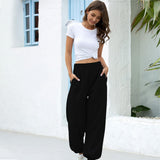 Maxbell Maxbell Women Loose Fit Trousers Sweatpants Joggers Bottoms  Thick black S
