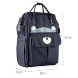 Maxbell Folded Mommy Baby Diaper Bag Travel Sleep Portable Backpack Changing Station Dark Blue Bear
