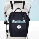 Maxbell Folded Mommy Baby Diaper Bag Travel Sleep Portable Backpack Changing Station Dark Blue Bear