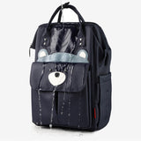 Maxbell Folded Mommy Baby Diaper Bag Travel Sleep Portable Backpack Changing Station Dark Blue Bear