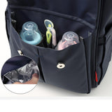 Maxbell Folded Mommy Baby Diaper Bag Travel Sleep Portable Backpack Changing Station Dark Blue Bear