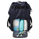 Maxbell Folded Mommy Baby Diaper Bag Travel Sleep Portable Backpack Changing Station Dark Blue Bear