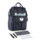 Maxbell Folded Mommy Baby Diaper Bag Travel Sleep Portable Backpack Changing Station Dark Blue Bear