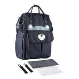 Maxbell Folded Mommy Baby Diaper Bag Travel Sleep Portable Backpack Changing Station Dark Blue Bear