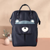 Maxbell Folded Mommy Baby Diaper Bag Travel Sleep Portable Backpack Changing Station Dark Blue Bear
