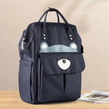 Maxbell Folded Mommy Baby Diaper Bag Travel Sleep Portable Backpack Changing Station Dark Blue Bear