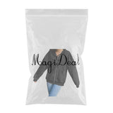 Maxbell 2xWomen's Solid color Cotton Blend Zipper Hoodie Jacket loose Top Black M