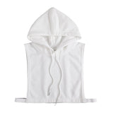 Maxbell 2xWomen False Collar Clothes Cotton Fake Collar with Hat for Winter Autumn White