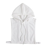 Maxbell 4xWomen False Collar Clothes Cotton Fake Collar with Hat for Winter Autumn White