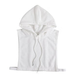Maxbell 4xWomen False Collar Clothes Cotton Fake Collar with Hat for Winter Autumn White
