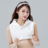 Maxbell 2xWomen False Collar Clothes Cotton Fake Collar with Hat for Winter Autumn White