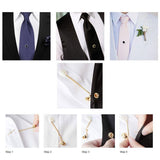 Maxbell 4xMens Tie Tack Pins Collar Pin Brooch Lapel Pin for Valentine'S Day Gift gold