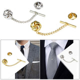 Maxbell 3xMens Tie Tack Pins Collar Pin Brooch Lapel Pin for Valentine'S Day Gift gold