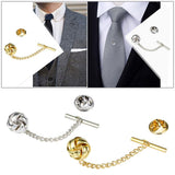 Maxbell 4xMens Tie Tack Pins Collar Pin Brooch Lapel Pin for Valentine'S Day Gift gold