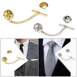 Maxbell 6xMens Tie Tack Pins Collar Pin Brooch Lapel Pin for Valentine'S Day Gift gold