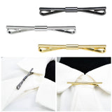 Maxbell 2xMetal Shirt Collar Clip Tie Collar Bar Pin for Unisex Scarf Necktie black