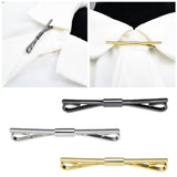 Maxbell 6xMetal Shirt Collar Clip Tie Collar Bar Pin for Unisex Scarf Necktie black
