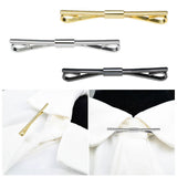 Maxbell 4xMetal Shirt Collar Clip Tie Collar Bar Pin for Unisex Scarf Necktie black