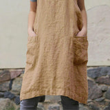 Maxbell 2x Soft Linen Apron with Pockets Kitchen Bib Pinny for BBQ Baking Women