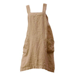 Maxbell 2x Soft Linen Apron with Pockets Kitchen Bib Pinny for BBQ Baking Women