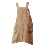 Maxbell 2x Soft Linen Apron with Pockets Kitchen Bib Pinny for BBQ Baking Women