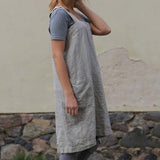 Maxbell 2x Soft Linen Apron with Pockets Kitchen Bib Pinny for BBQ Baking Women