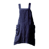 Maxbell 2x Soft Linen Apron with Pockets Kitchen Bib Pinny for BBQ Baking Women
