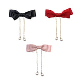 Maxbell Korean Style Bow Tassel Hair Clip Girls Hairpins Kids Baby Accessery Pink