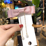 Maxbell Korean Style Bow Tassel Hair Clip Girls Hairpins Kids Baby Accessery Pink