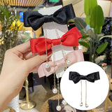Maxbell Korean Style Bow Tassel Hair Clip Girls Hairpins Kids Baby Accessery Black