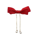 Maxbell Korean Style Bow Tassel Hair Clip Girls Hairpins Kids Baby Accessery Red