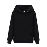 Maxbell 2xWomen Men Hooded Sweatshirt Plain Soft Long Sleeve Loose Pullover Hoodies Black S