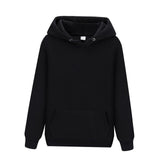 Maxbell 2xWomen Men Hooded Sweatshirt Plain Soft Long Sleeve Loose Pullover Hoodies Black S