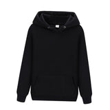 Maxbell 2xWomen Men Hooded Sweatshirt Plain Soft Long Sleeve Loose Pullover Hoodies Black S