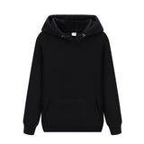 Maxbell 2xWomen Men Hooded Sweatshirt Plain Soft Long Sleeve Loose Pullover Hoodies Black S