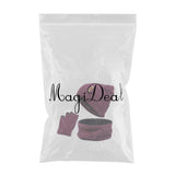 Maxbell 3xWomen Winter Beanie Hat Scarf Hat Knitted Gloves Fleece Lining Rose red