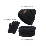 Maxbell 4xWomen Winter Beanie Hat Scarf Hat Knitted Gloves Fleece Lining Black