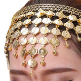 Maxbell 5xBelly Dance Headband Costume Forehead Headdress Bride Women Accessory Gold